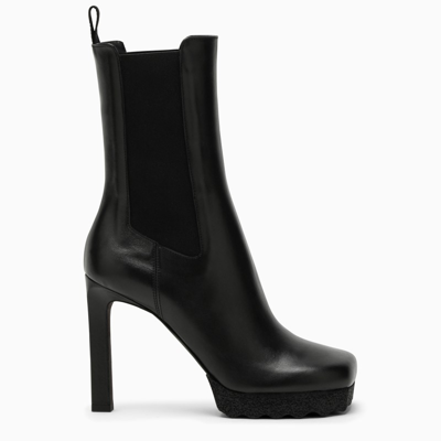 Shop Off-white ™ | Black Leather Chelsea Ankle Boots