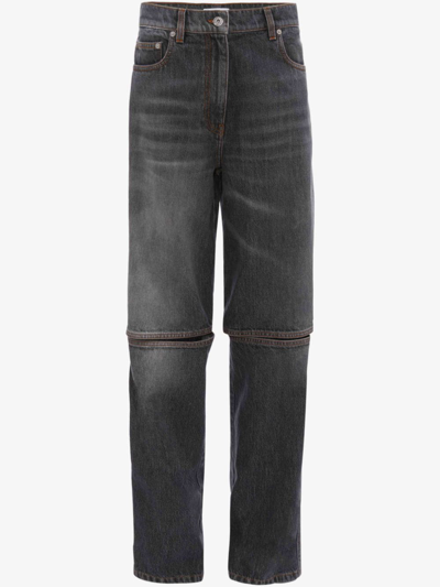 Shop Jw Anderson Cut-out Knee Bootcut Jeans In Grey
