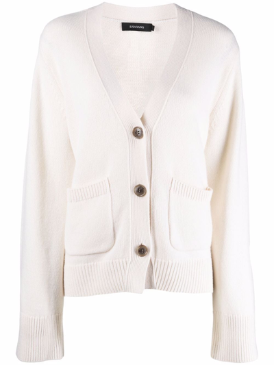Shop Lisa Yang Danni V-neck Knitted Cardigan In White