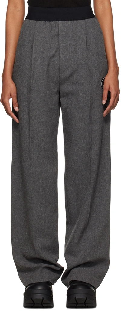 Shop We11 Done Gray Wide-leg Trousers In Charcoal