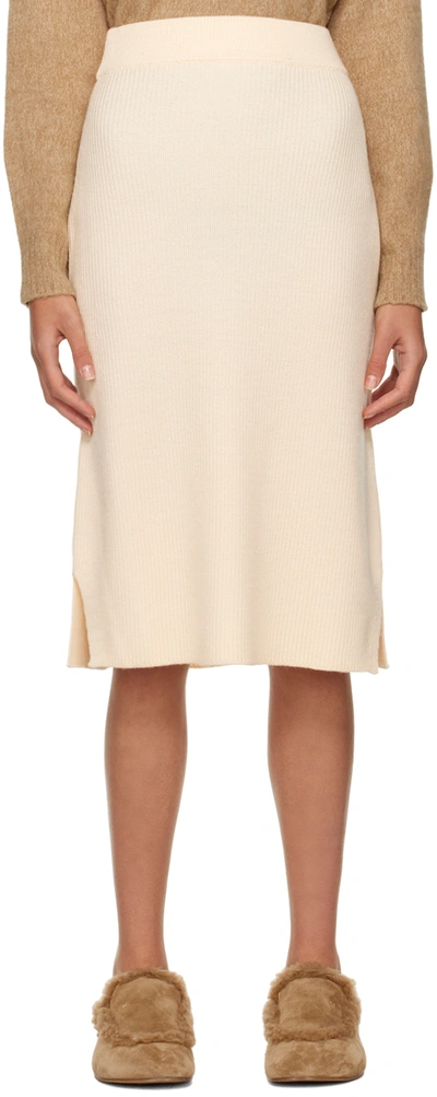 Max Mara Off-white Egizi Midi Skirt In 001 Ecru