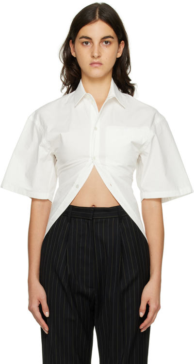 Shop Ambush White Asymmetric Shirt In Optical White N