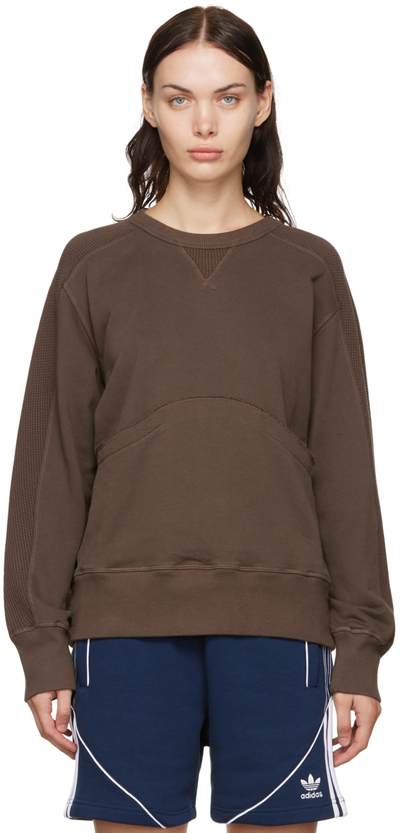 Shop Nicholas Daley Brown Paneled Sweatshirt In Chocolate Brown