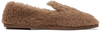 Shop Max Mara Tan Feliac Loafers In 001 Camel