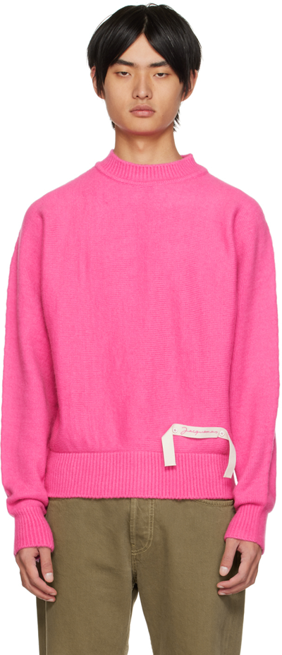 Shop Jacquemus Pink Le Papier 'la Maille Gardian' Sweater