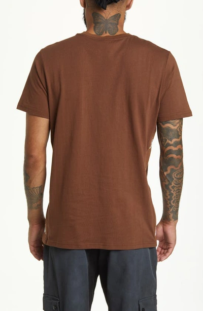 Shop Kappa Authentic Vornit Cotton Graphic Tee In Brown Dk-white Bright