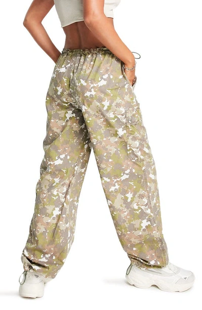 Topshop Camouflage Print Cotton Parachute Pants In White | ModeSens