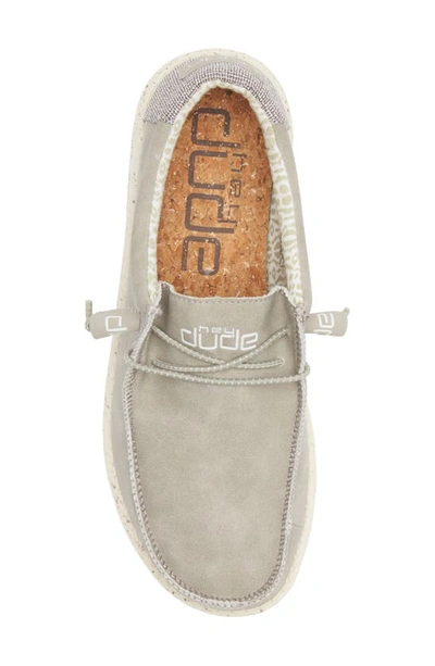 Shop Hey Dude Wally Slip-on In Recyled Leather Silver