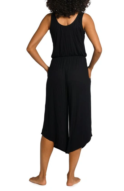La Blanca Draped Wide Leg Cover-up Jumpsuit In Black