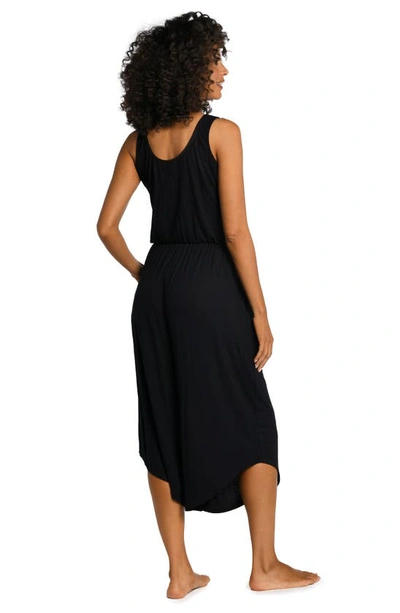 La Blanca Draped Wide Leg Cover-up Jumpsuit In Black