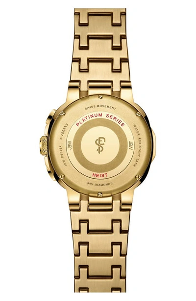 Shop Jbw Heist Diamond Bracelet Chronograph Watch, 45mm In 18k Gold