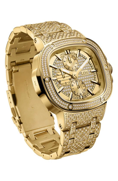 Shop Jbw Heist Diamond Bracelet Chronograph Watch, 45mm In 18k Gold