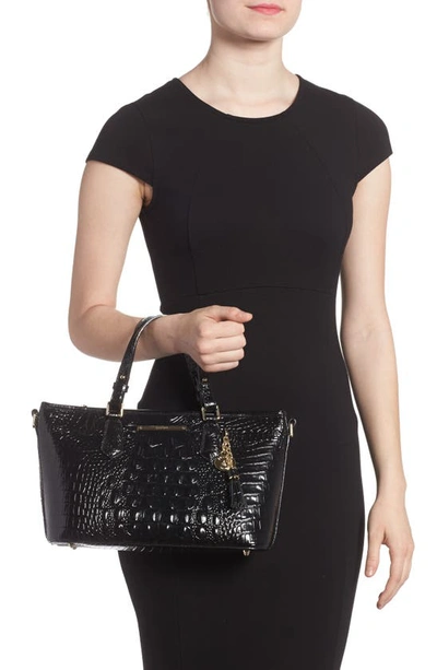 Shop Brahmin Melbourne Mini Asher Leather Tote In Black