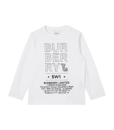 Shop Burberry Kids Logo Print Long-sleeved Top (4-14 Years) In White