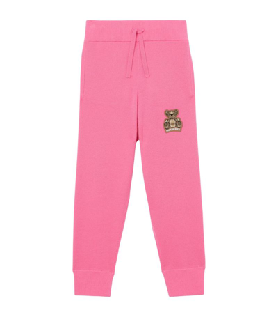 Shop Burberry Kids Cashmere Thomas Bear Sweatpants (3-14 Years) In Pink