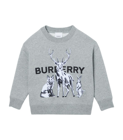 Shop Burberry Kids Animal Kingdom Sweatshirt (3-14 Years) In Grey