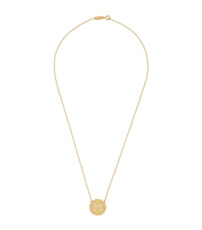 Shop Jennifer Meyer Yellow Gold And Diamond M Initial Necklace