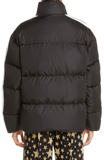 Shop Palm Angels Down Puffer Track Jacket In Black White