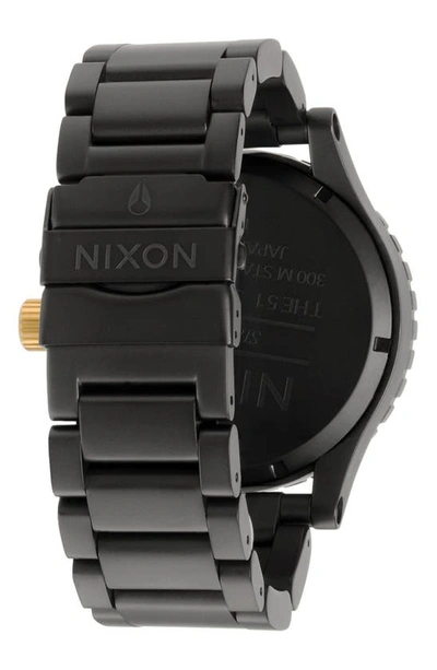 Shop Nixon 'the 51-30 Chrono' Watch, 51mm In Matte Black/ Gold