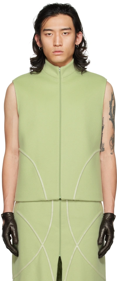Yulong Xia Ssense Exclusive Green Waistcoat Vest In Avocado Green