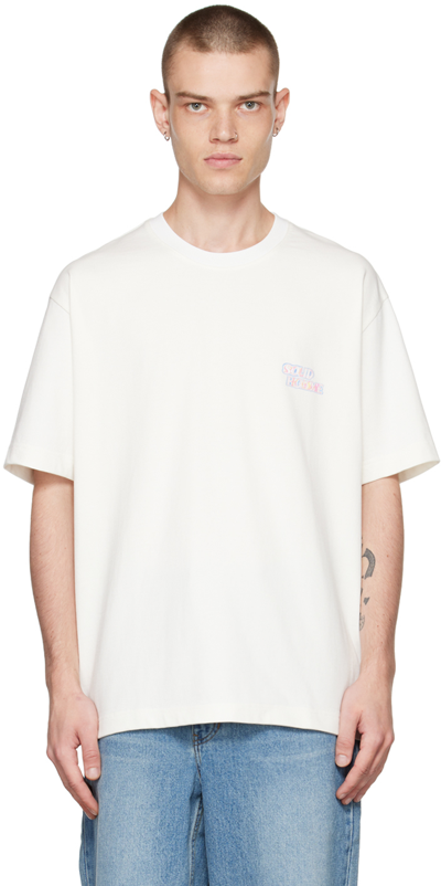 Shop Solid Homme White Printed T-shirt In 703w White