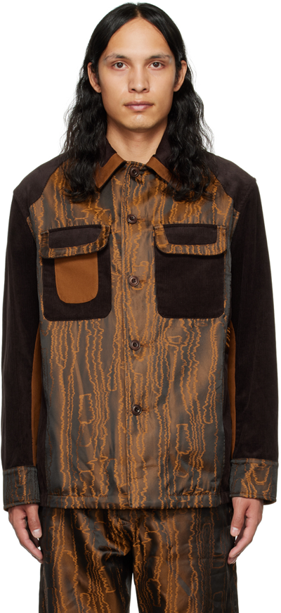 Shop Nicholas Daley Brown Sly Jacket In Bronze Wavy