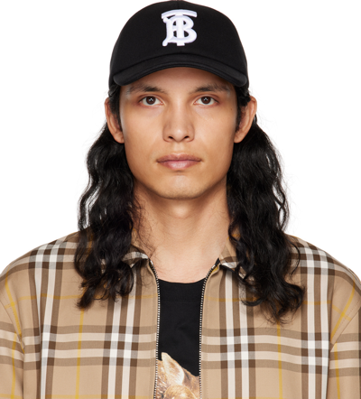 Shop Burberry Black Tb Baseball Cap