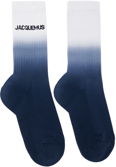 Shop Jacquemus Navy 'les Chaussettes Moisson' Socks In 380 Navy