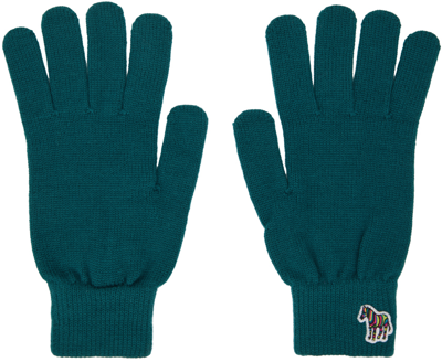 Shop Ps By Paul Smith Blue Zebra Gloves In 45 Blues