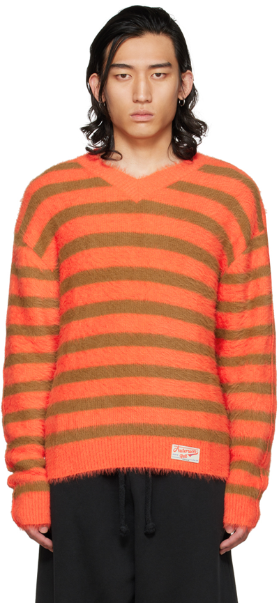 Shop Andersson Bell Orange & Brown Stripe Sweater In Orabro Orange/brown