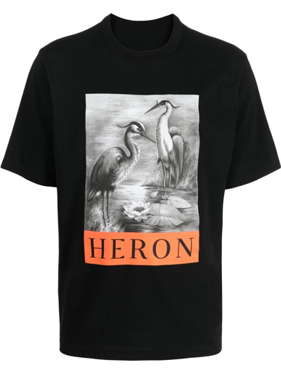 Shop Heron Preston T-shirt With Print In Black