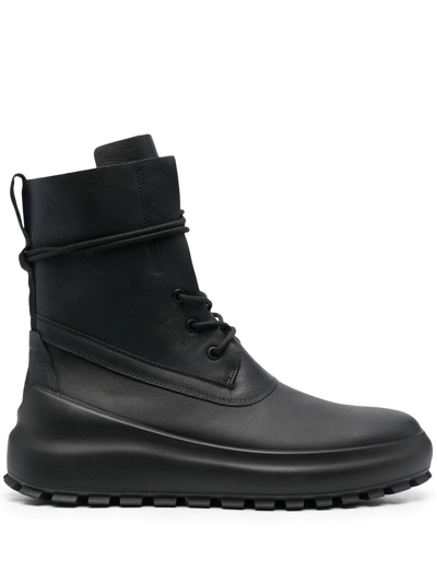 Shop Stone Island Shadow Project Lace-up Boots In Black