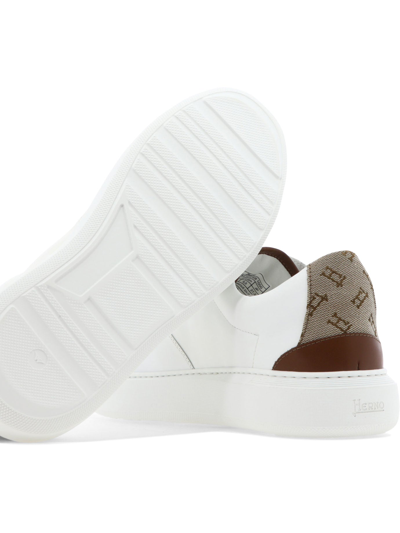 Herno Monogram-heel Low-top Sneakers In White
