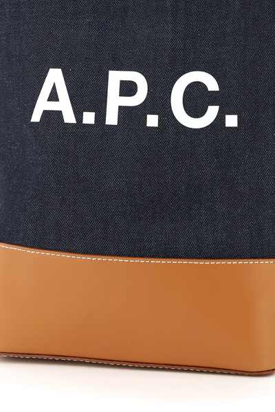 Shop Apc A.p.c. Axel Small Denim Tote Bag In Multicolor