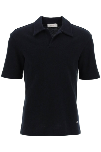 Shop Agnona Cotton And Cashmere Polo Shirt In Blue