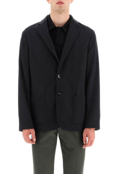 Shop Agnona Silk And Cashmere Jacket In Blue