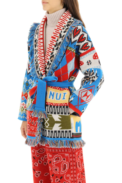 Shop Alanui Northward Patchwork Wool Cashmere Cardigan In Multicolor