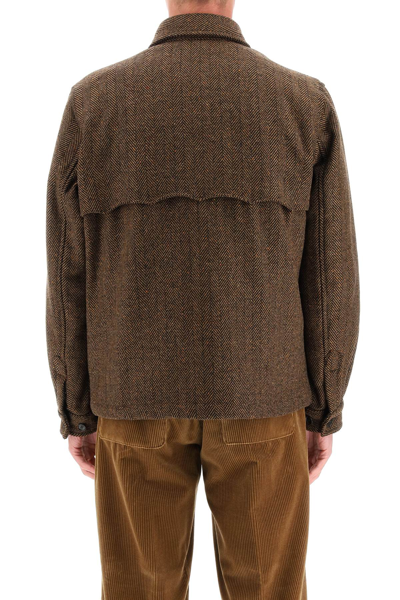 Shop Baracuta Wool Blend Overshirt In Brown