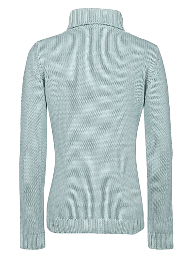 Shop Base Wool Blend Cashmere High Neck Sweater In Green