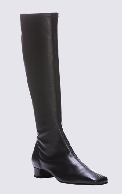 Shop By Far Black Leather Edie Boots