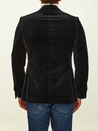 Shop Lardini Black Velvet Jacket