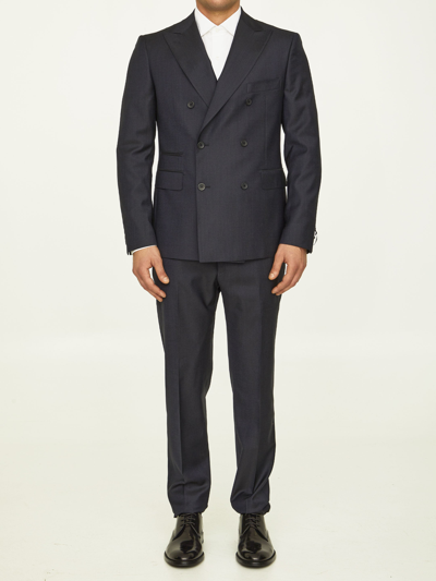 Shop Tonello Blue Tencel Suit