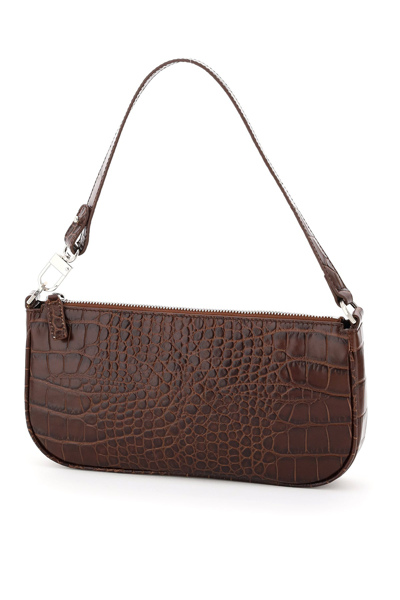 Shop By Far Croco Embossed Leather Rachel Bag In Brown