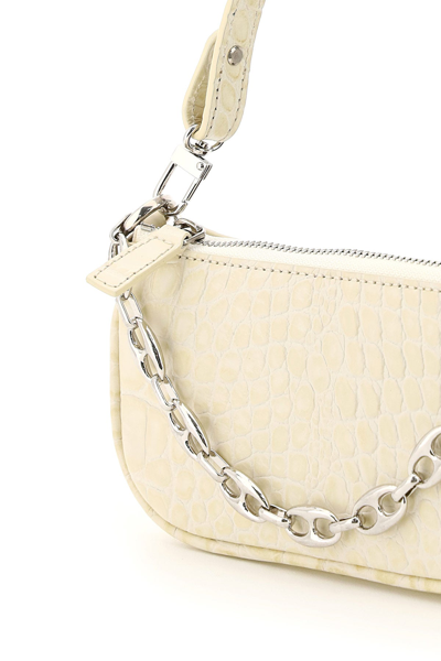 By Far Borsa Mini Stampa Coccodrillo In Beige