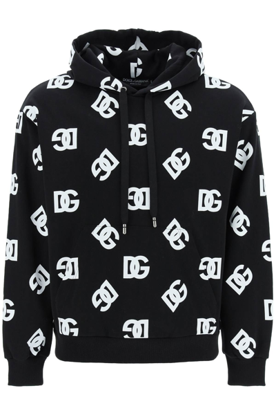 Shop Dolce & Gabbana Dg Logo Hoodie In Black