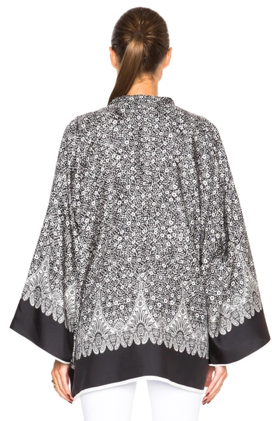 Shop Helmut Lang Kimono Floral Top In Black Multi