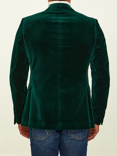 Shop Lardini Green Velvet Jacket