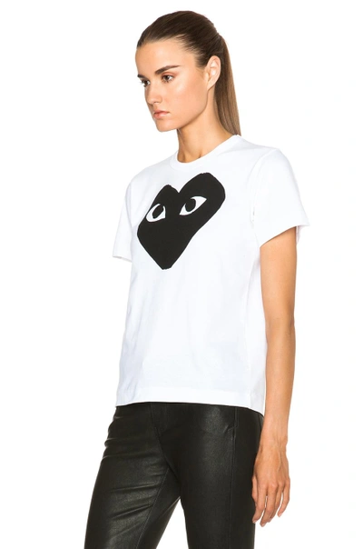 Comme Des Garçons Play White & Black Large Heart T-shirt