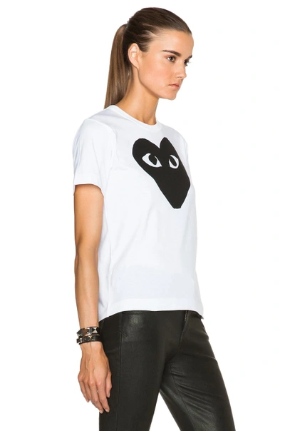 Comme Des Garçons Play White & Black Large Heart T-shirt