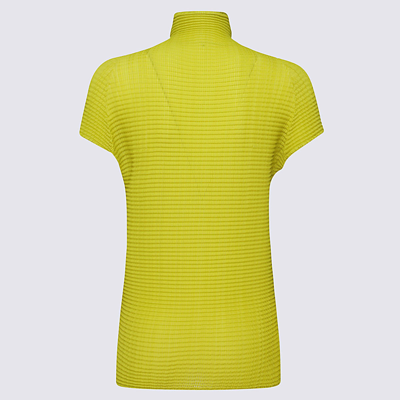 Shop Issey Miyake Yellow Wooly Pleats 1 Top